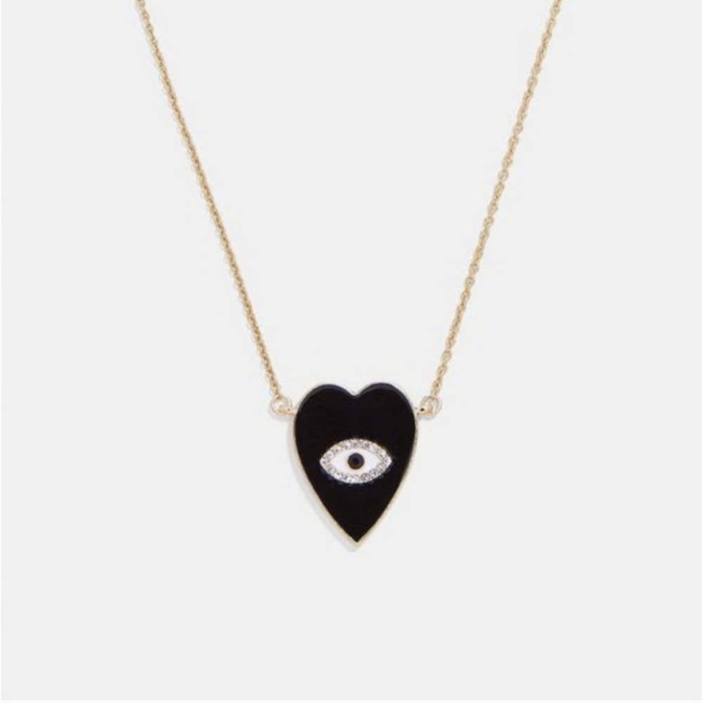 Love Talisman Gold Plated Necklace, Evil Eye Ouija Rhinestone Heart Protection - Picture 3 of 9